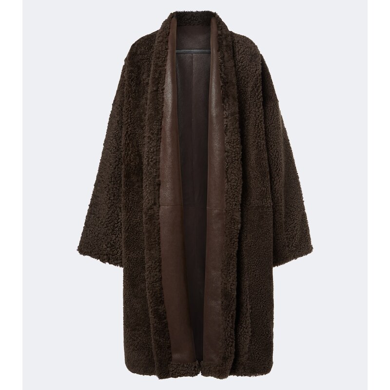 Tom Ford Leather-trimmed reversible cashmere coat