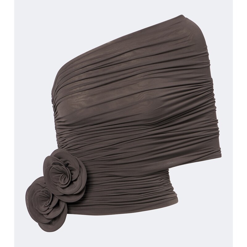 Magda Butrym Floral-appliquÃ draped off-shoulder top