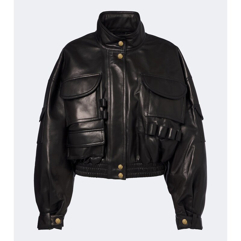 Balmain Cropped leather jacket