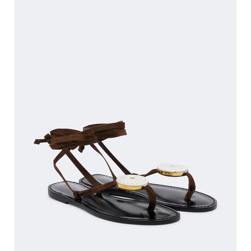 Amanu Vamizi embellished suede thong sandals