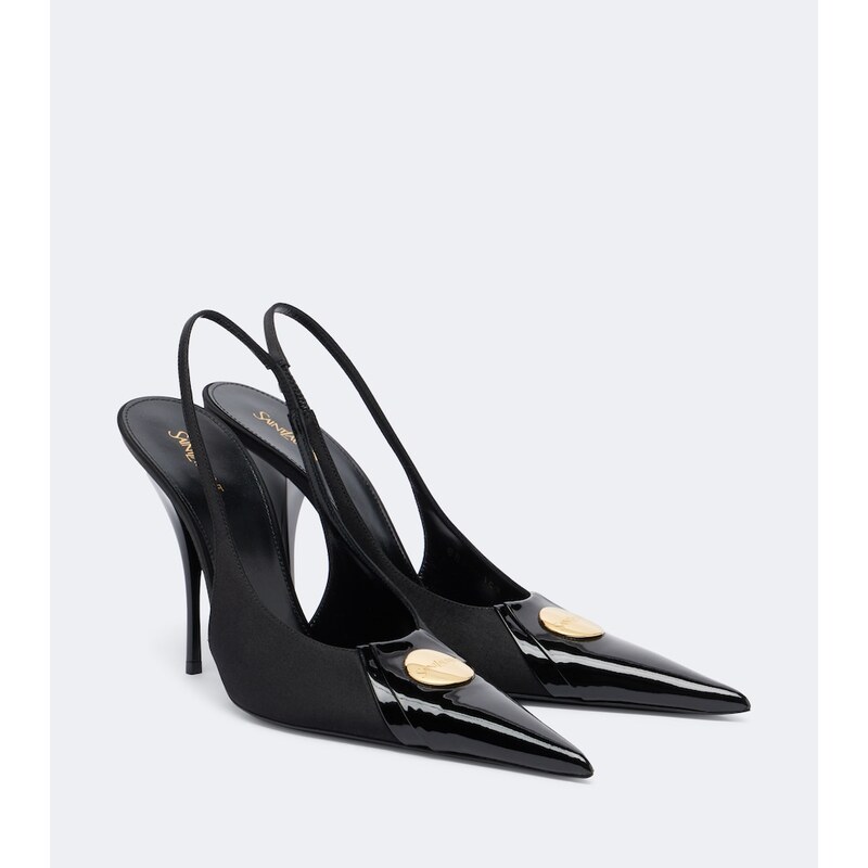Saint Laurent Louis satin slingback pumps