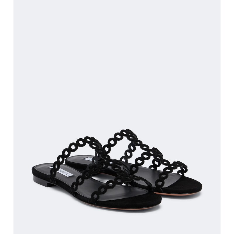 Aquazzura Infinity Chain suede sandals