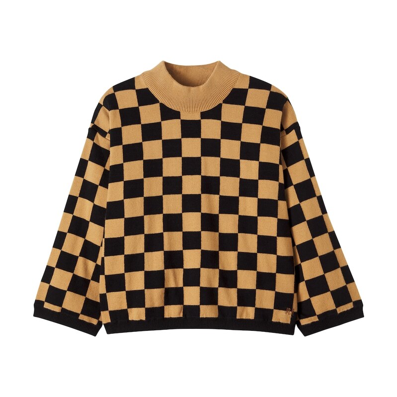 Mini Rodini Checked knitted cotton sweater