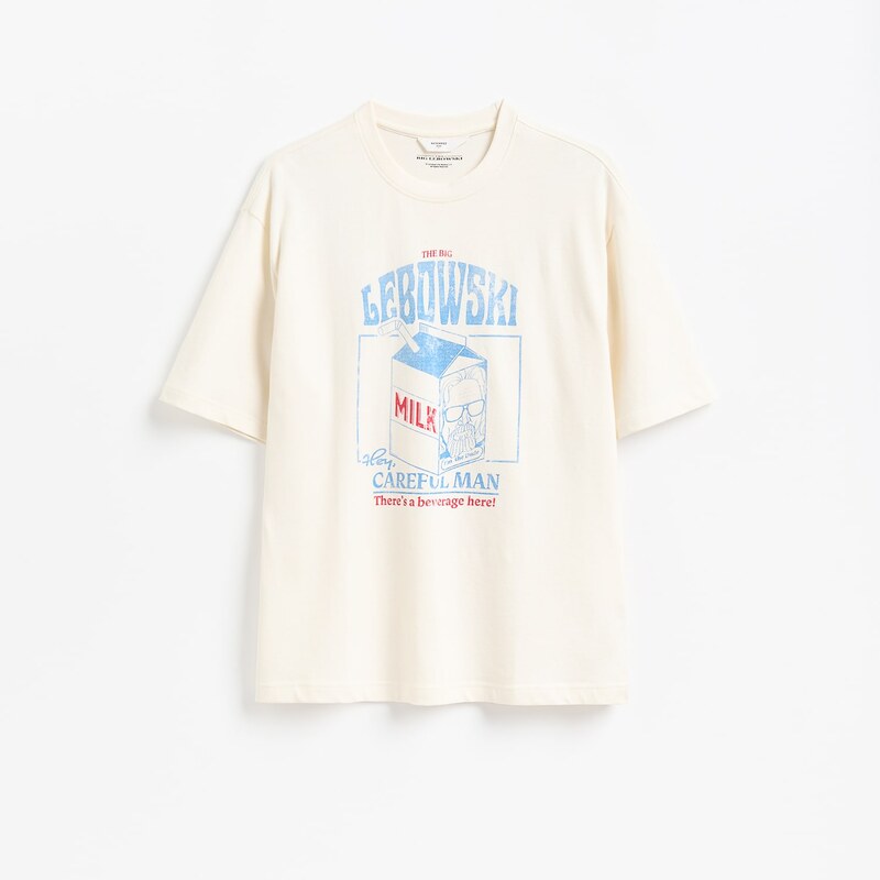 Reserved - MEN`S T-SHIRT - krémová