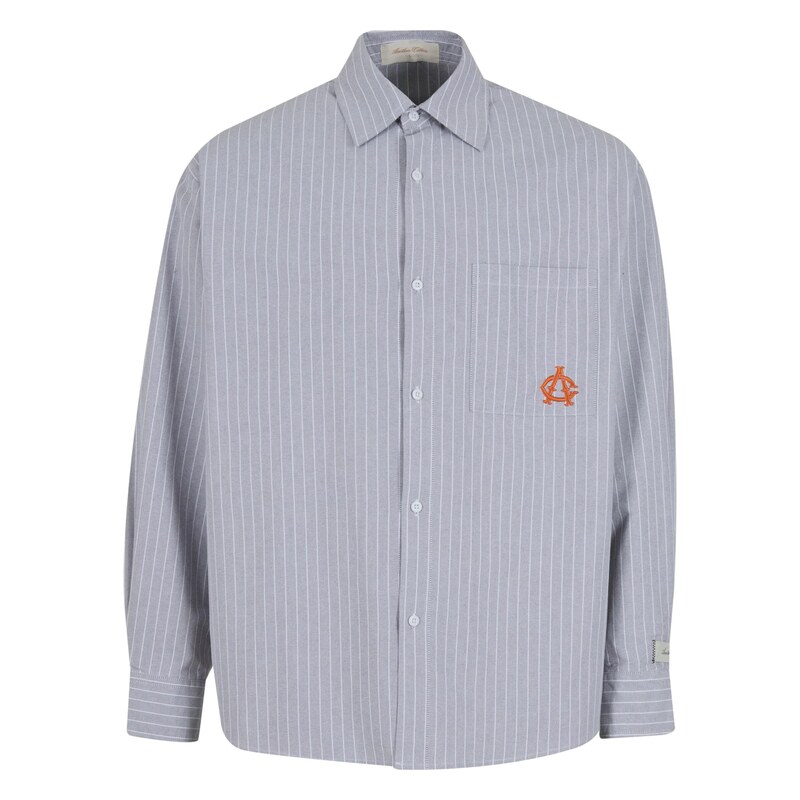 Another Cotton Lab Košile Yankees šedá / mandarinkoná / bílá