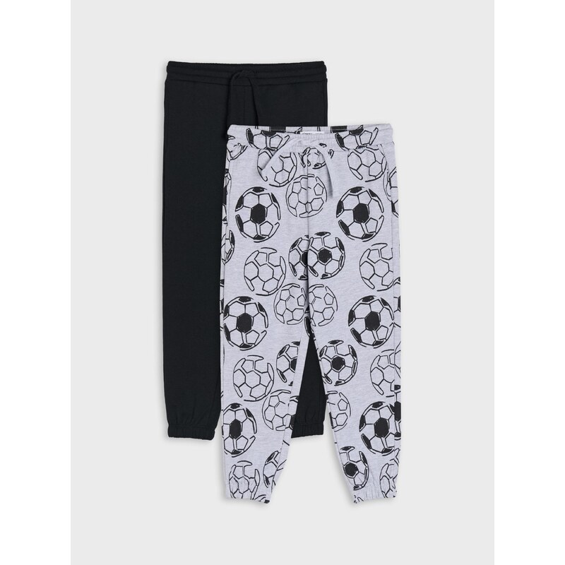 Sinsay - Teplákové kalhoty jogger s fotbalovým motivem 2 pack -
