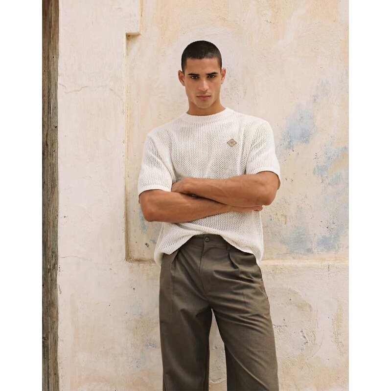Prohibited soho pleated vintage pants in khaki-Green