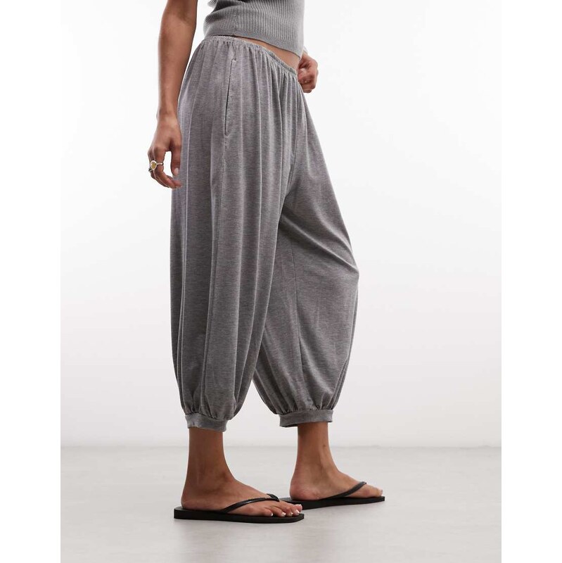Weekday balloon fit bloomer trousers in grey melange