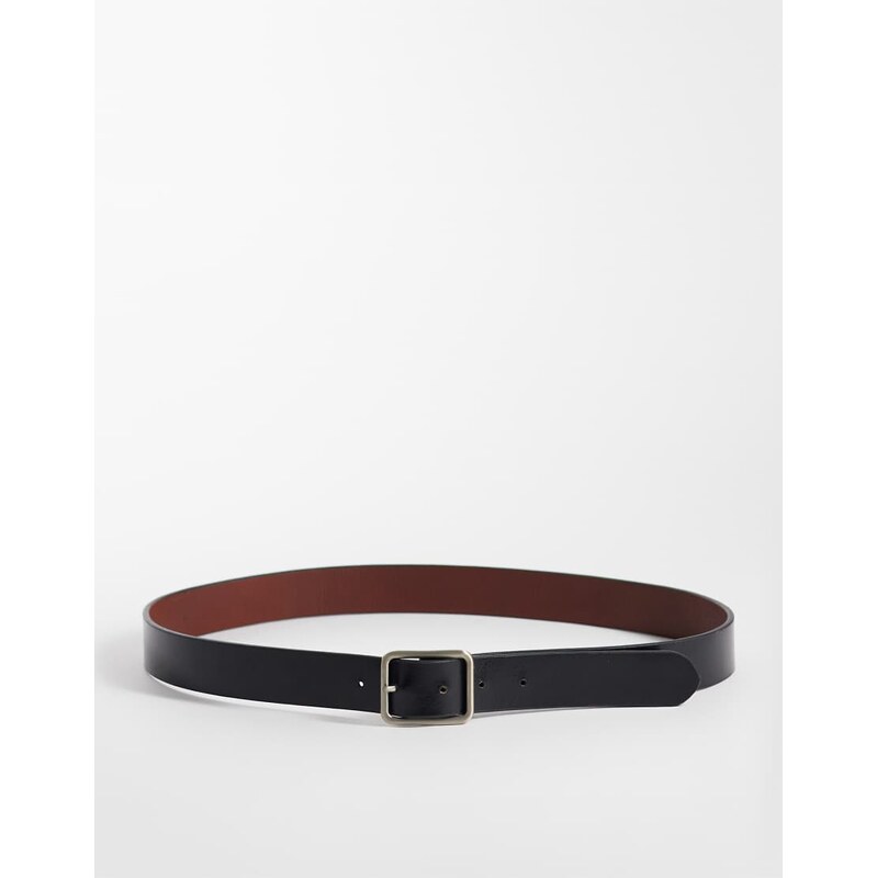 Jack & Jones reversible leather belt in black and brown
