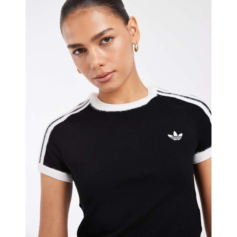 adidas Originals knitted t-shirt in black