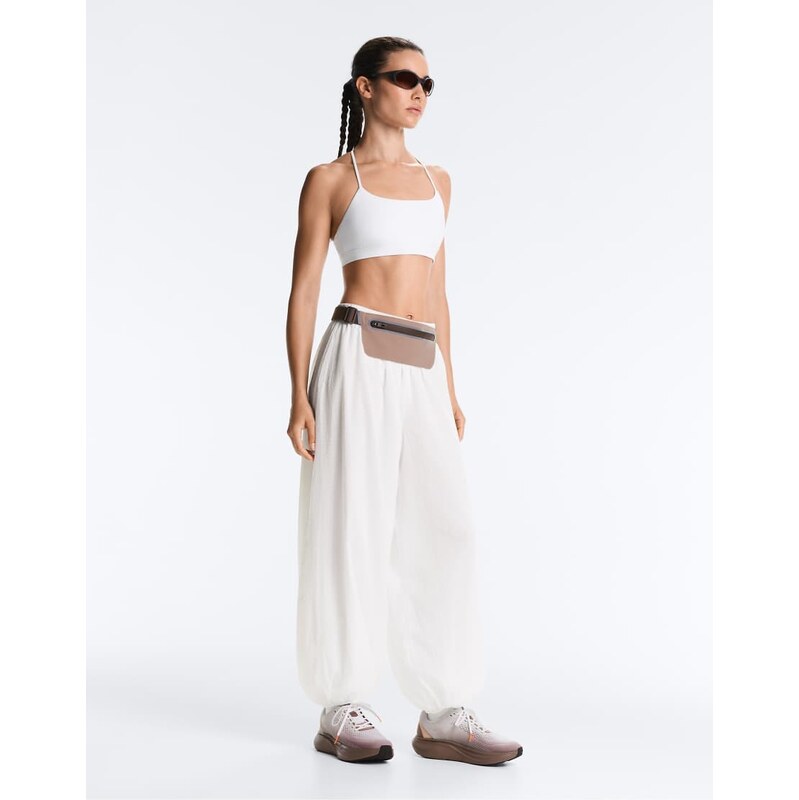 OYSHO Checked technical bloomer trousers in off-white