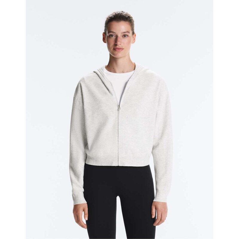OYSHO Hooded knit jacket in grey