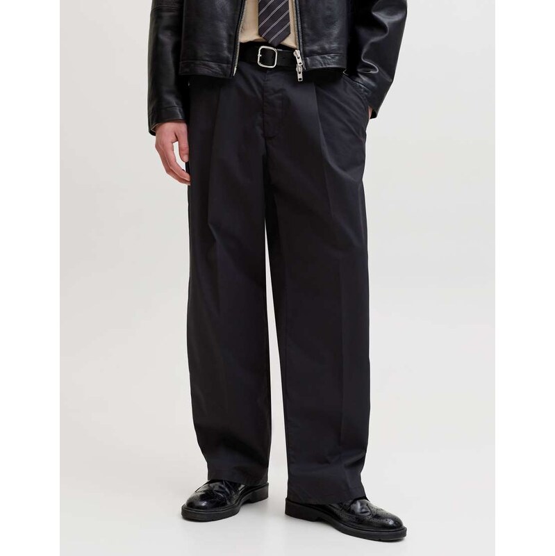 Jack & Jones Wide-leg trousers in black beauty