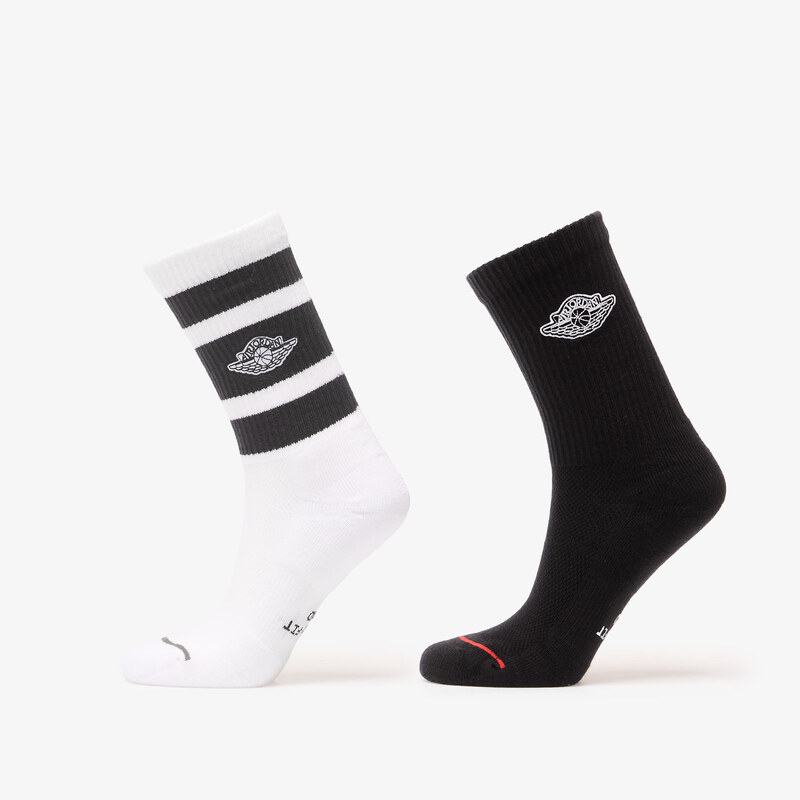 Ponožky Jordan Everyday Elevated Crew Socks 2-Pack White/ Black/