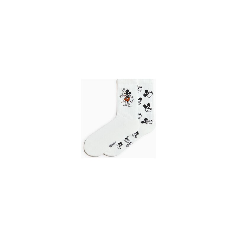 H&M - Ponožky 2 páry - Bílá/Myšák Mickey
