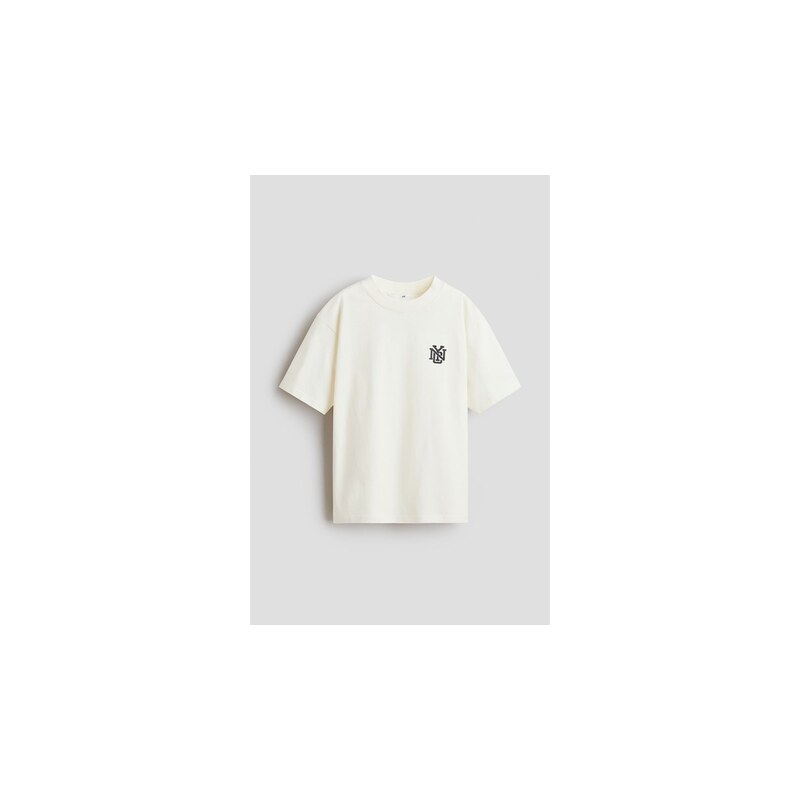 H&M - Tričkos potiskem Loose Fit - Krémová/Nyc