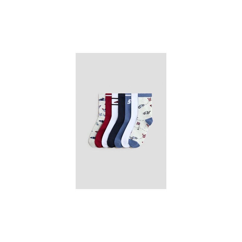 H&M - Ponožky 7 párů - Blue/Race Cars