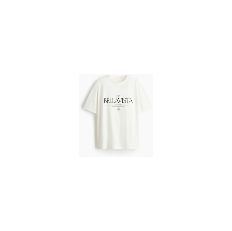 H&M - Oversized tričko - Bílá/Bellavista