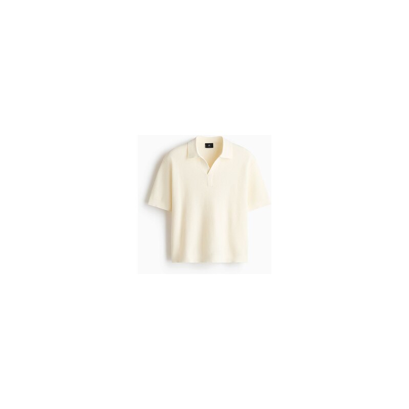 H&M - Pletený tops copánkovým vzorem Regular Fit - Krémová