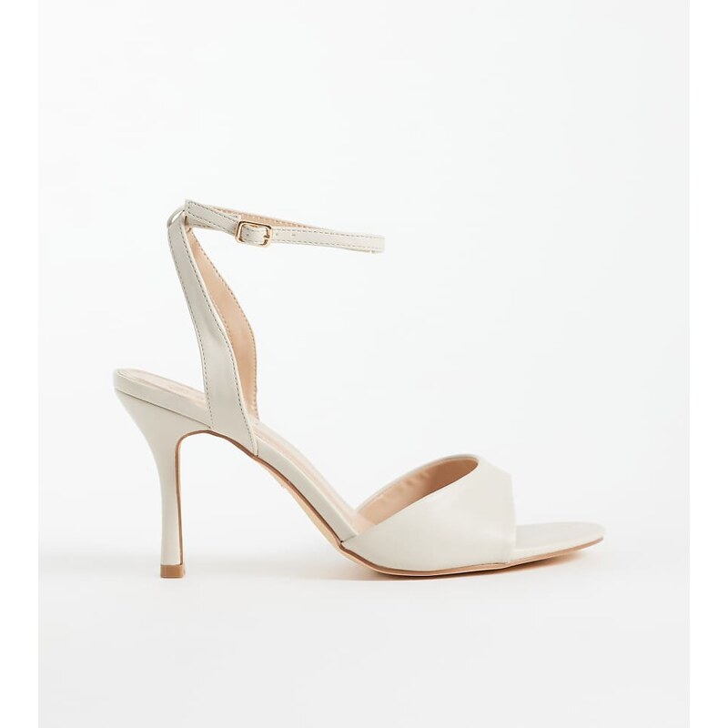 SEQWL Wide Fit Lolly heeled sandal in off white
