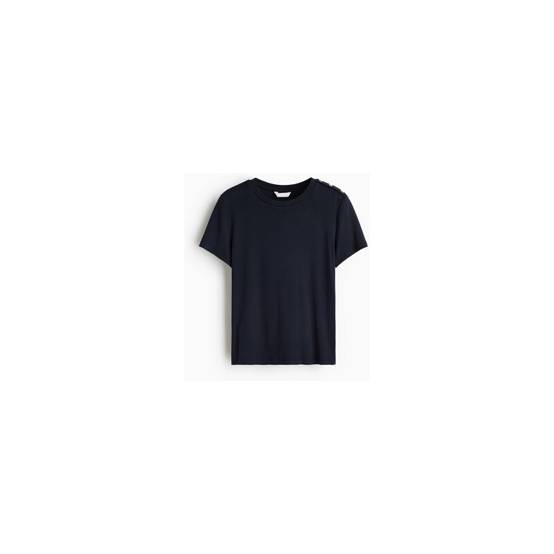 H&M - Viskózový tops knoflíky - Námořnická Modř