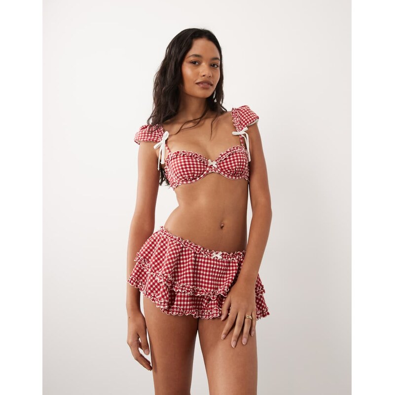 For Love & Lemons Alison high waisted frill detail bikini