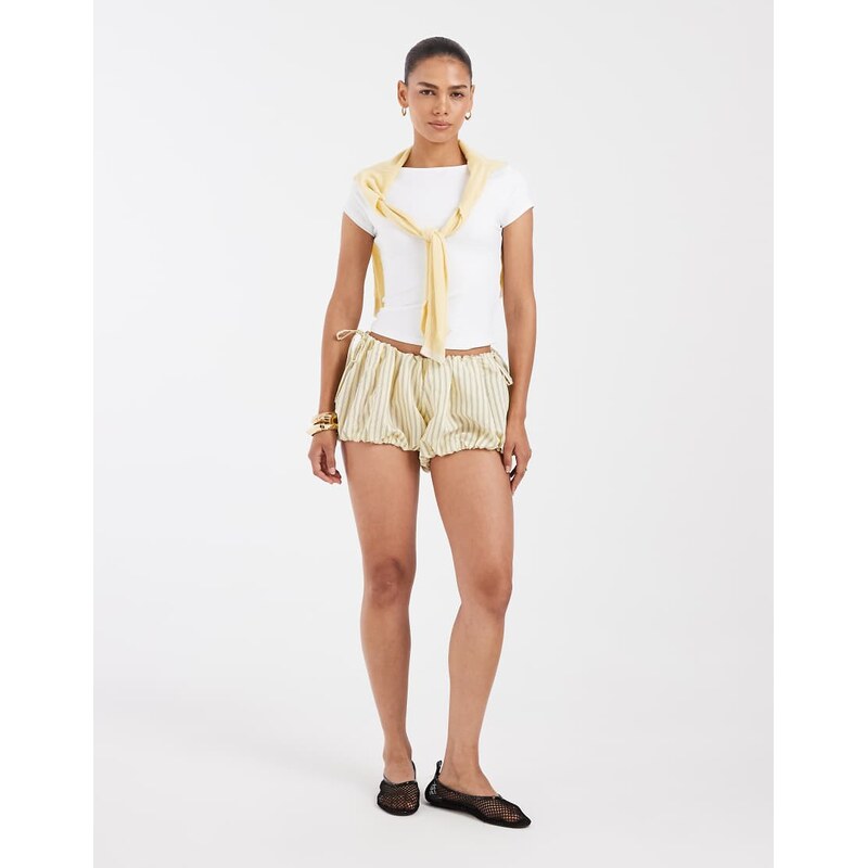 ASOS DESIGN bubble short co ord in buttermilk stripe-Blue