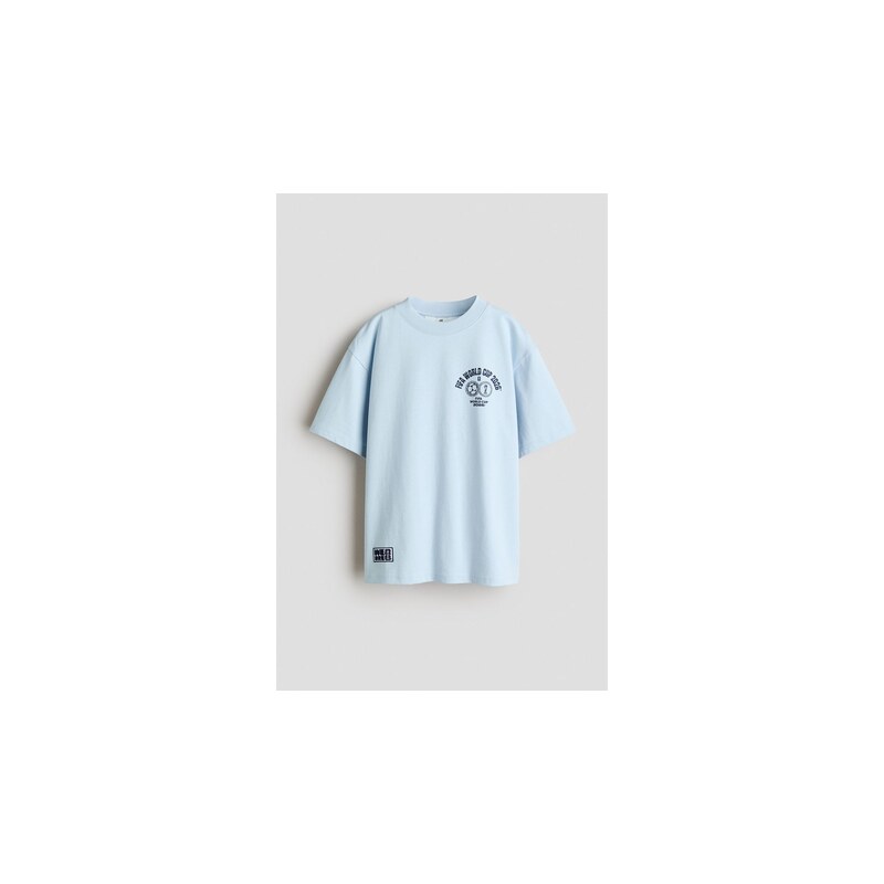 H&M - Bavlněné tričkos potiskem - Modrá/Fifa World Cup 2026
