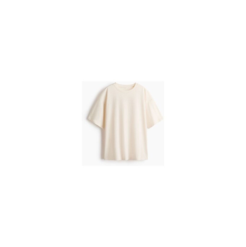 H&M - Oversized tričkos potiskem - Krémová/Ocean Soul