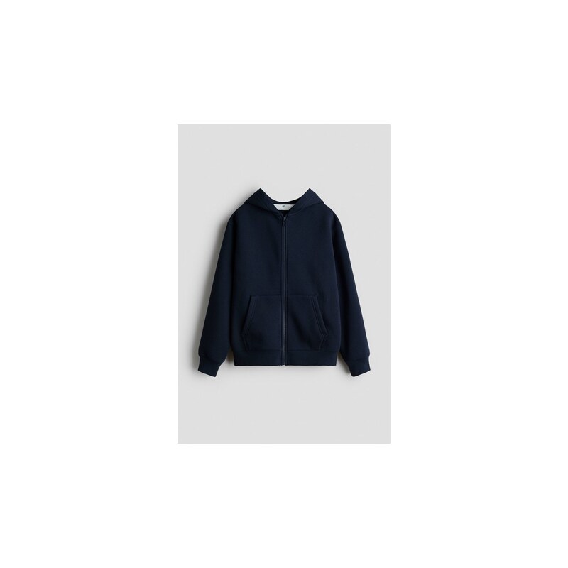 H&M - Mikina na zips měkce česaným rubem - Námořnická Modř