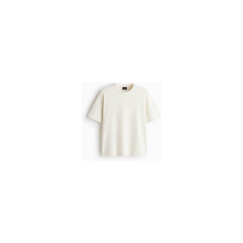 H&M - Bavlněné tričko Relaxed Fit - Krémová