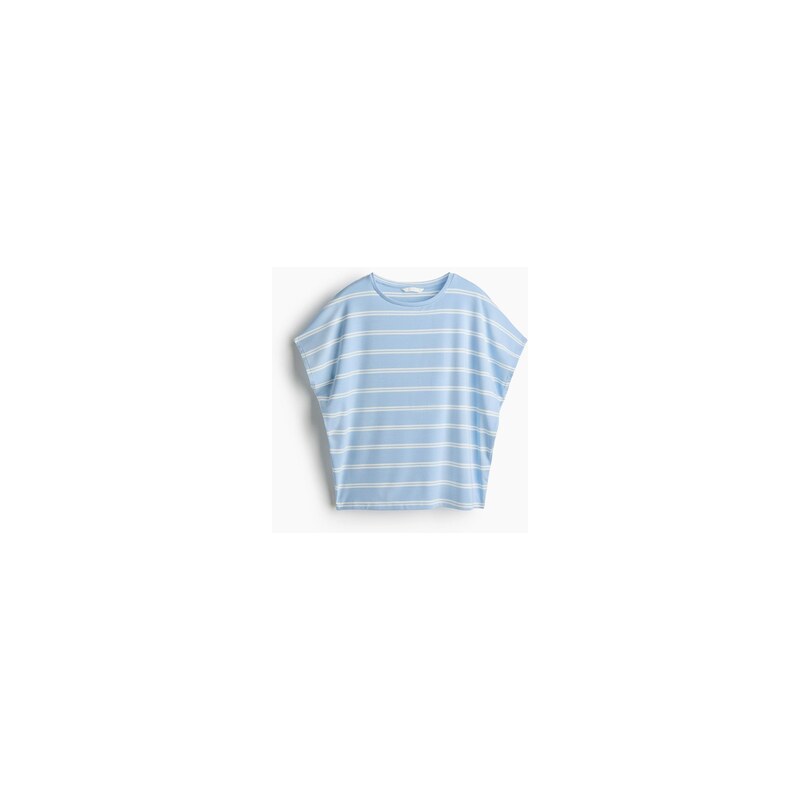 H&M - Objemný top z lyocelu - Bleděmodrá/Proužky