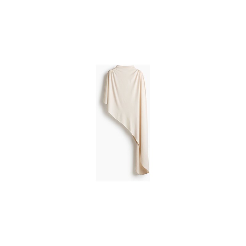 H&M - Asymetrický pelerínkový top - Světle Béžová