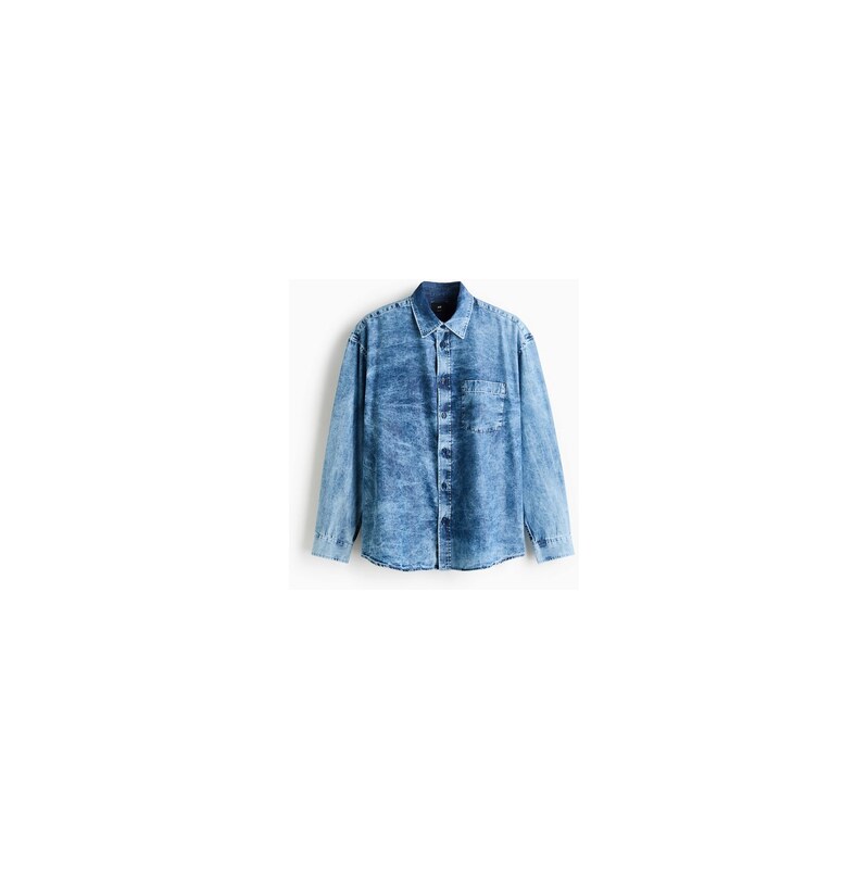 H&M - Sepraná džínová košile Relaxed Fit - Sepraný Denim Blue