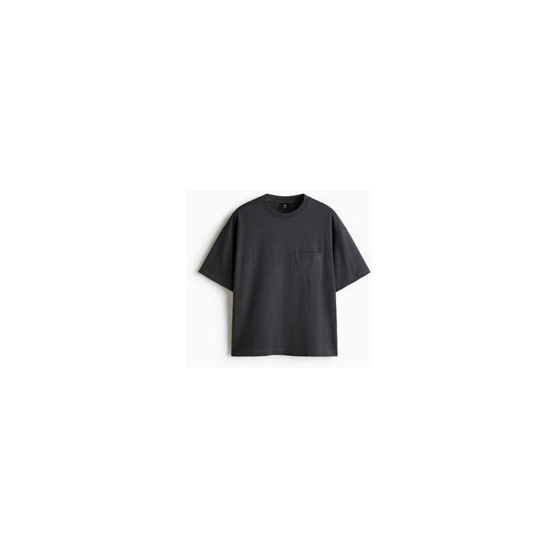 H&M - Bavlněné tričko Oversized Fit - Tmavě Šedá