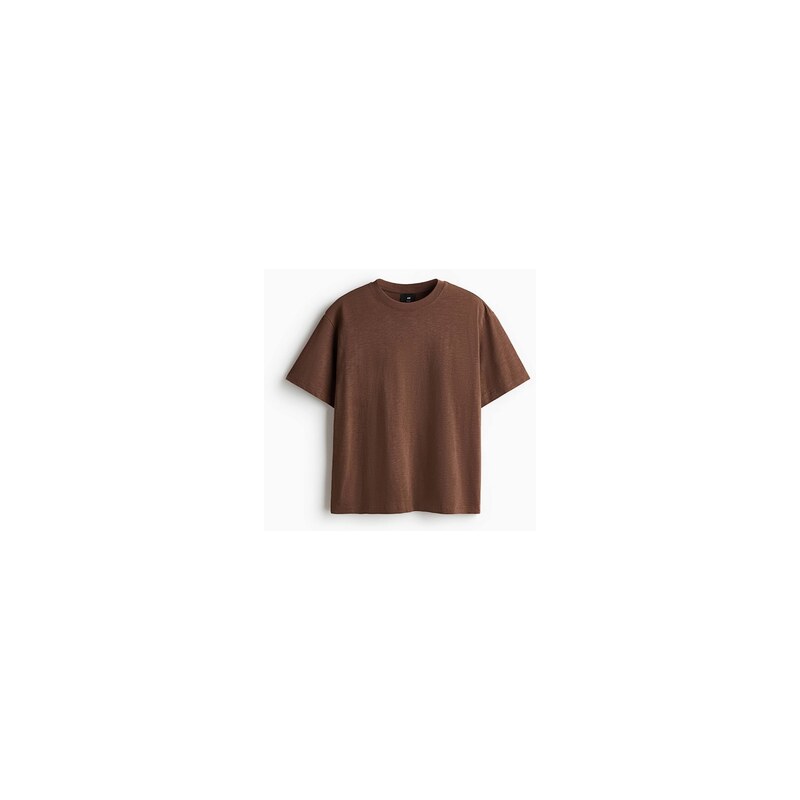 H&M - Bavlněné tričko Relaxed Fit - Hnědá
