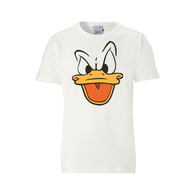 LOGOSHIRT Tričko Donald Duck kari / oranžová / bílá