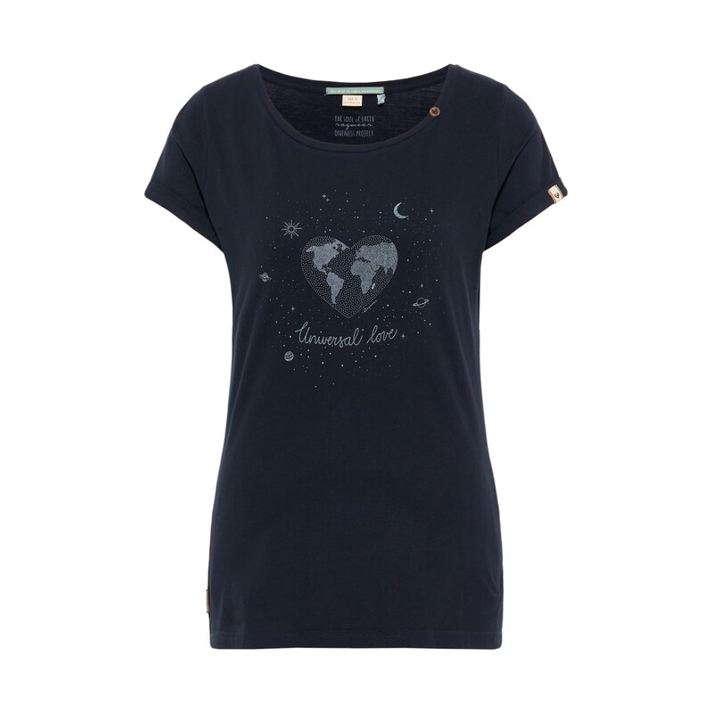 Ragwear Tričko Florah Heart Organic tmavě modrá / bílá