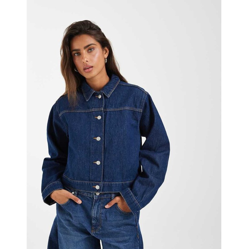 JJXX denim jacket in mid blue
