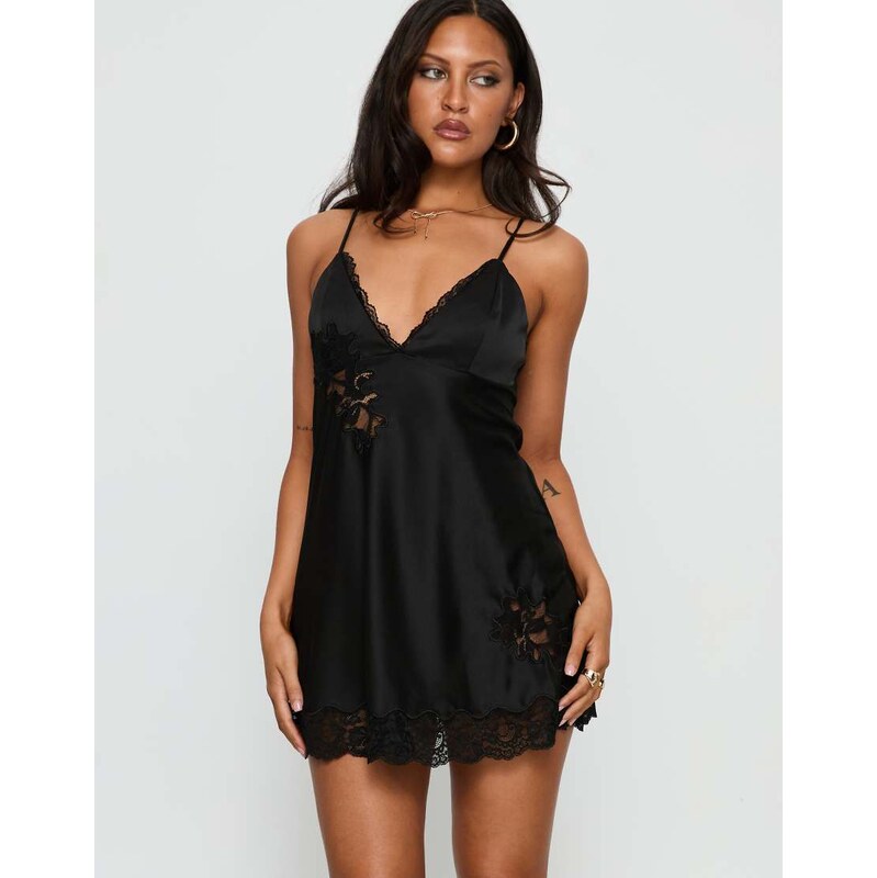 Princess Polly Aloura satin spliced lace detail cami mini dress