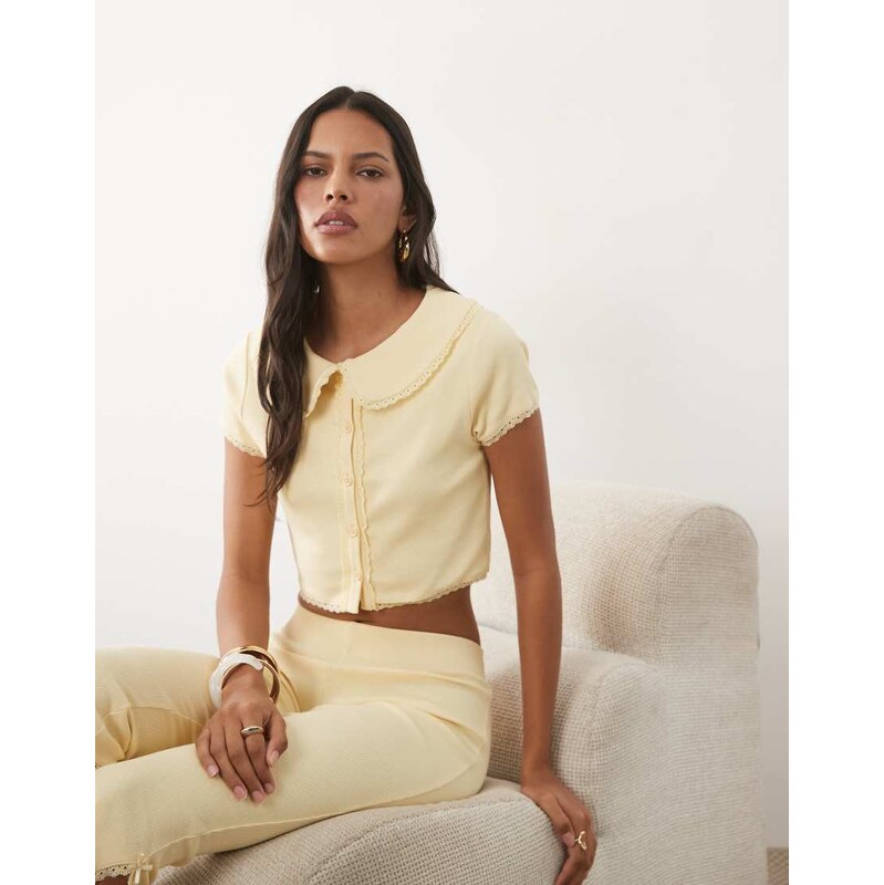 Miss Selfridge short sleeve button through collared top co-ord
