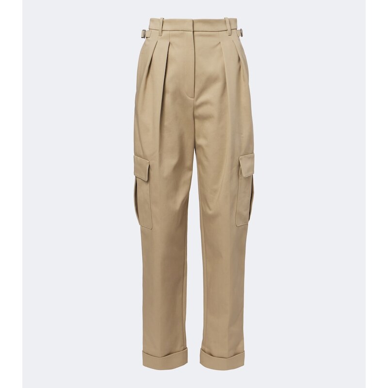 Mugler Pleated cotton-blend cargo pants