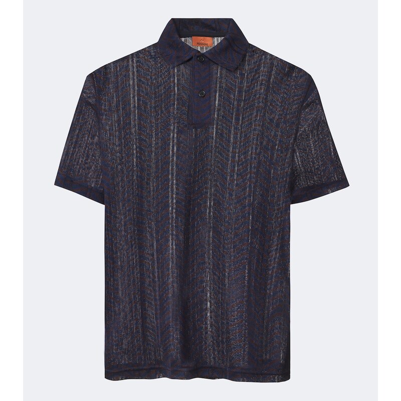 Missoni Greek Key knitted polo shirt