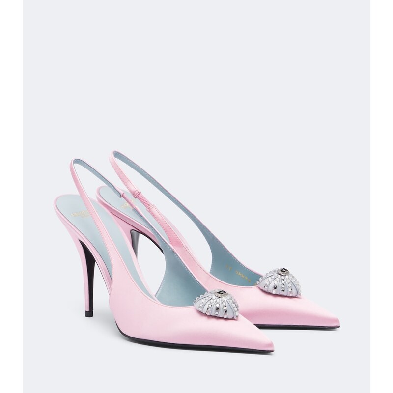 Valentino Garavani CÅur Royal satin slingback pumps