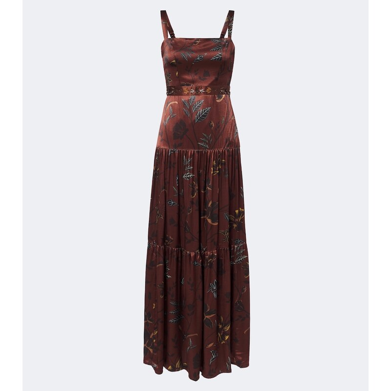 Agua by Agua Bendita Lima printed satin maxi dress
