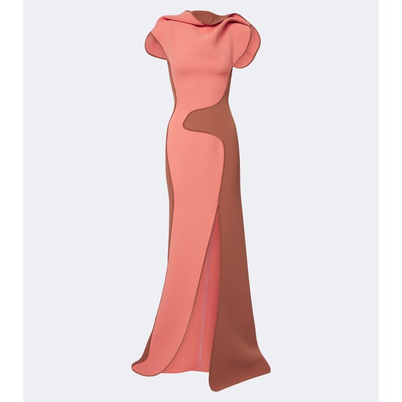 Maticevski Cinnamon draped paneled gown