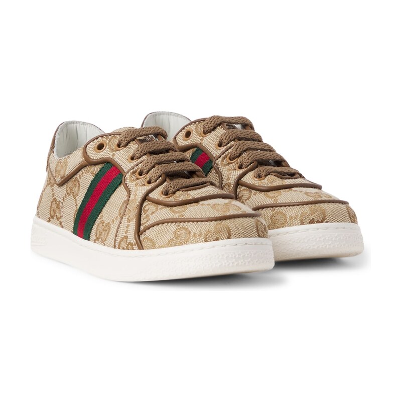 Gucci Kids Stretch Web Stripe GG canvas sneakers