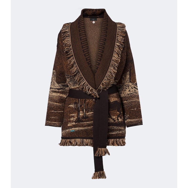 Alanui Wild Wild jacquard wool-blend cardigan