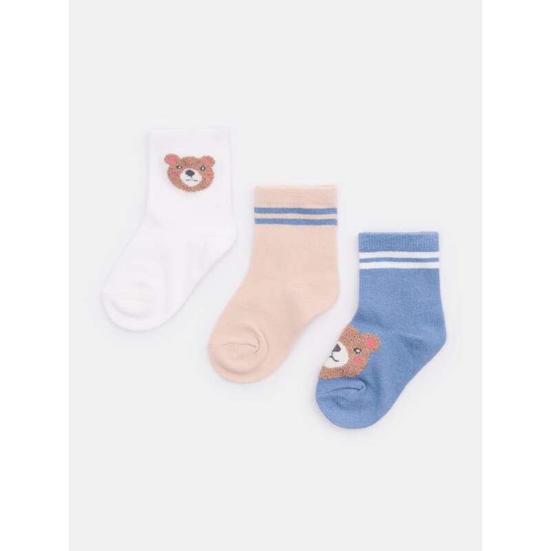 Sinsay - Ponožky s bavlnou s motivem medvídků 3 pack -