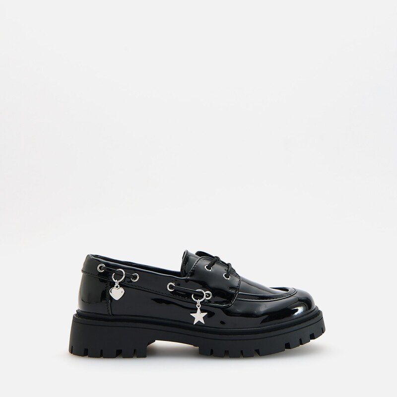 Reserved - Lakované loafers - černý